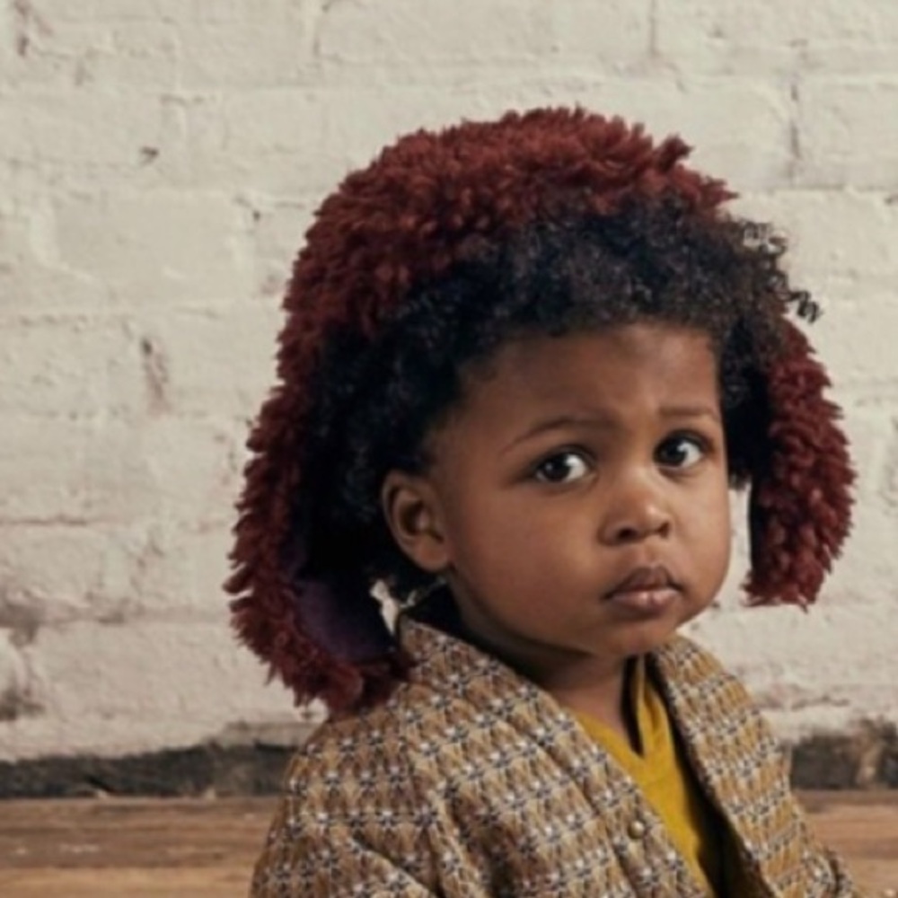 Tia & cibani kids hat size medium runs small like a 4-5 rust burgundy